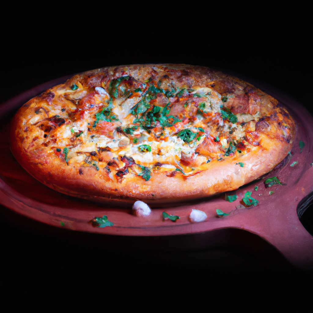 Aaina Pizza branding banner showing a hand-crafted Margherita pizza on a wooden board with basil, tomatoes, cheese, and a subtle legal scales icon on a dark elegant background