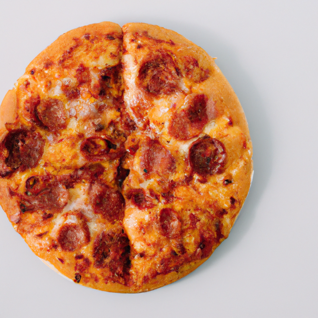 Generated photo of a minimal Indian pizza on a light table